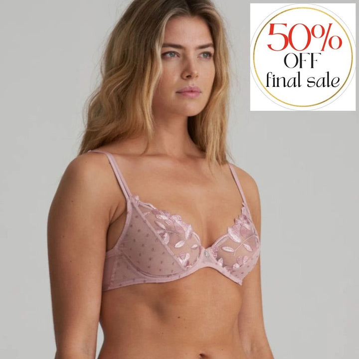 Marie Jo Agnes Deep Plunge Bra in Vintage Pink 0102590-Bras-Marie Jo-Vintage Pink-32-C-Anna Bella Fine Lingerie, Reveal Your Most Gorgeous Self!