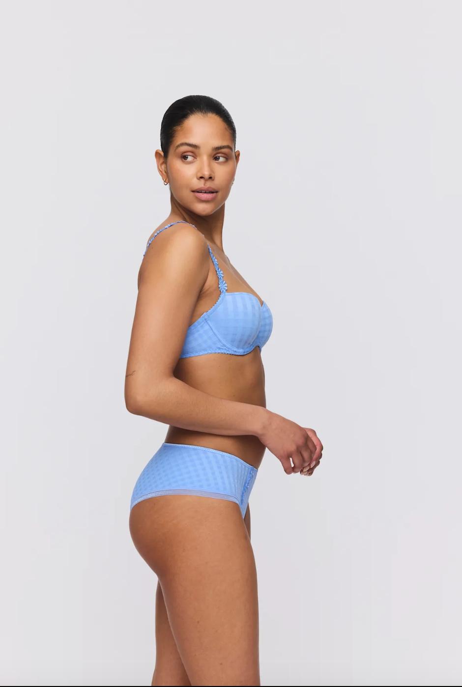 Marie Jo Avero Balcony Bra in Santorini Blue 0100419-Bras-Marie Jo-Santorini Blue-32-D-Anna Bella Fine Lingerie, Reveal Your Most Gorgeous Self!