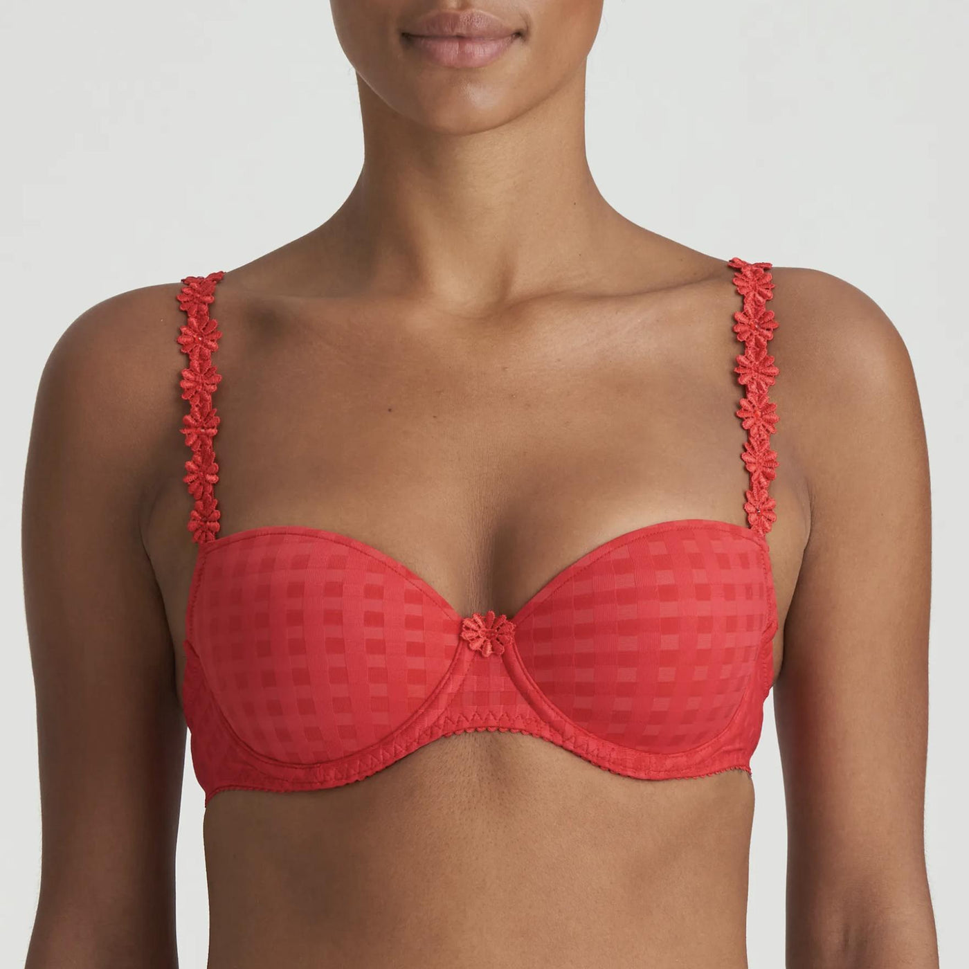 Marie Jo Avero Balcony Bra in Scarlet 0100419-Bras-Marie Jo-Scarlet-32-D-Anna Bella Fine Lingerie, Reveal Your Most Gorgeous Self!