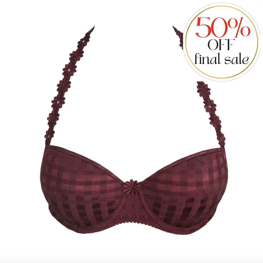 Marie Jo Avero Balcony Bra in Wine 0100419 $154.00-Bras-Marie Jo-Wine-32-C-Anna Bella Fine Lingerie, Reveal Your Most Gorgeous Self!