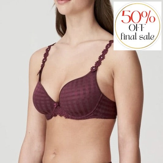 Marie Jo Avero Padded Heart Shaped Bra in Wine 0100416 $154.00-Bras-Marie Jo-Wine-36-D-Anna Bella Fine Lingerie, Reveal Your Most Gorgeous Self!