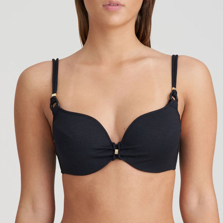 Marie Jo Dahu Padded Heartshape Bikini Top 1006716 in Black-Swimwear-Marie Jo-Black-32-C-Anna Bella Fine Lingerie, Reveal Your Most Gorgeous Self!