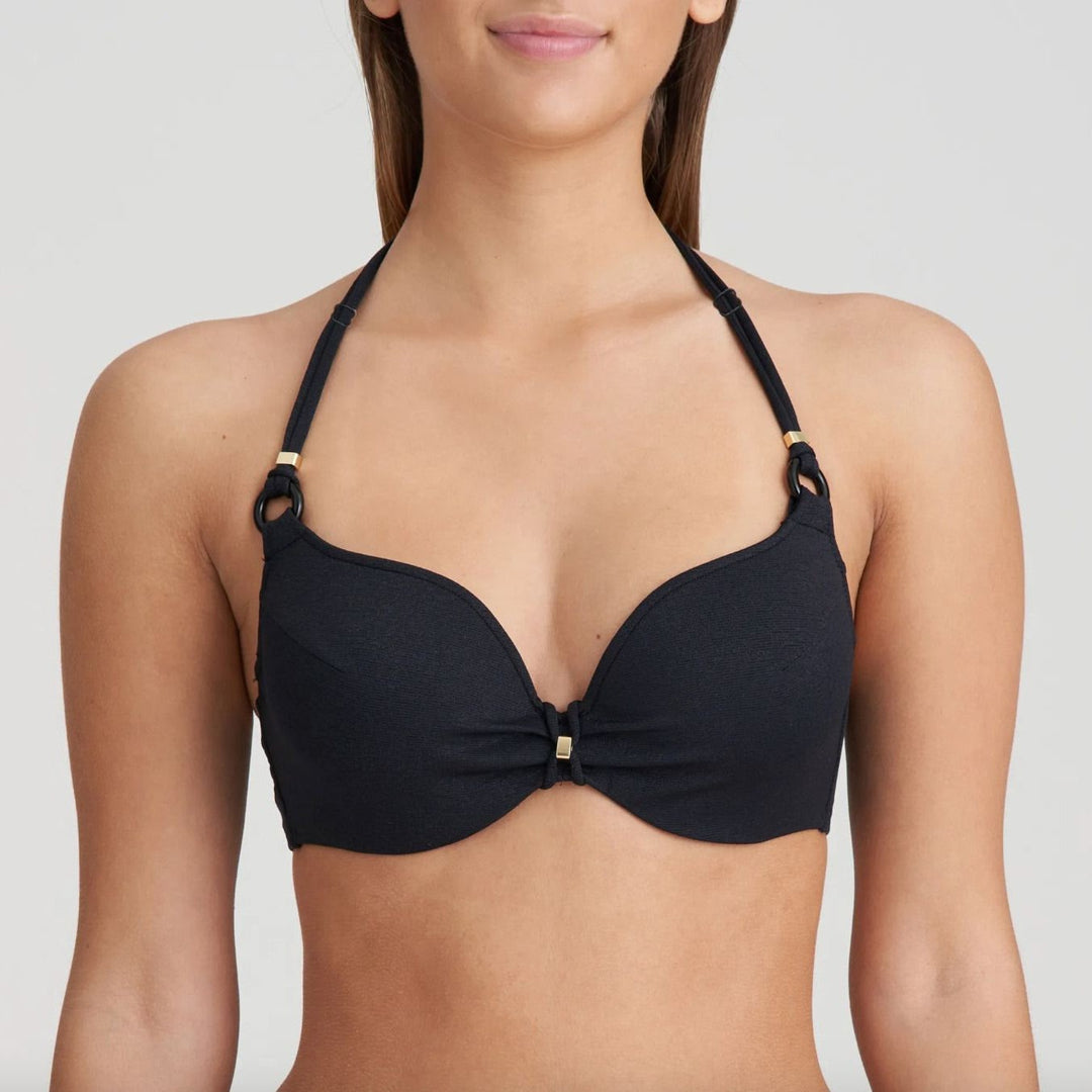Marie Jo Dahu Padded Heartshape Bikini Top 1006716 in Black-Swimwear-Marie Jo-Black-32-C-Anna Bella Fine Lingerie, Reveal Your Most Gorgeous Self!