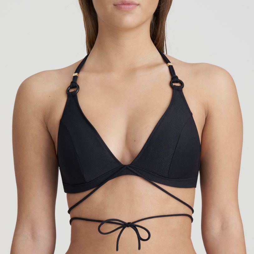 Marie Jo Dahu Triangle Bikini Top 1006713 in Black-Anna Bella Fine Lingerie-Black-Small-