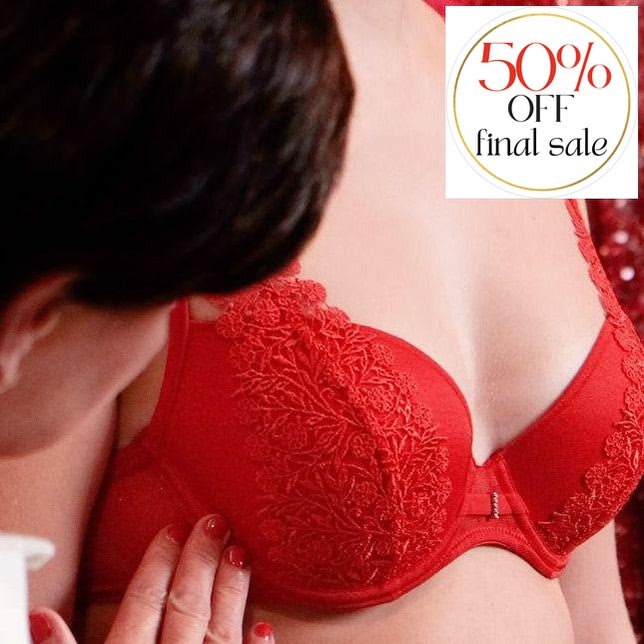 Marie Jo Danae Padded Plunge Bra 0102576-Bras-Marie Jo-Red-32-B-Anna Bella Fine Lingerie, Reveal Your Most Gorgeous Self!