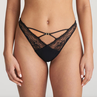Marie Jo Junoo Thong Black 0602710-Panties-Marie Jo-Black-XSmall-Anna Bella Fine Lingerie, Reveal Your Most Gorgeous Self!