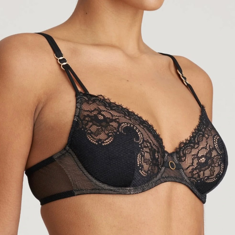 Marie Jo Junoo UW Bra Black 0102711-Bras-Marie Jo-Black-32-C-Anna Bella Fine Lingerie, Reveal Your Most Gorgeous Self!