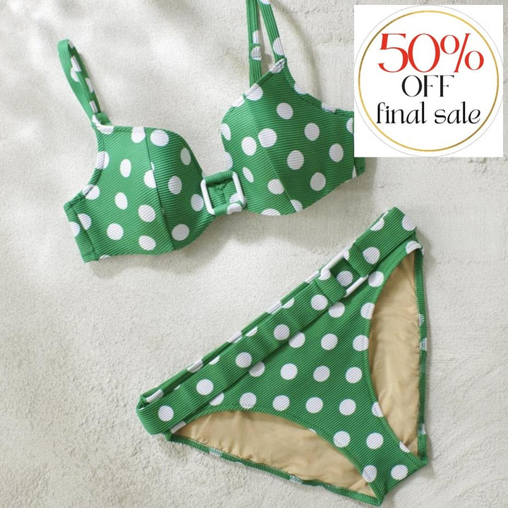 Marie Jo Rosalie Padded Heart-Shaped Bikini Top 1002416-Swimwear-Marie Jo-Kelly Green-32-C-Anna Bella Fine Lingerie, Reveal Your Most Gorgeous Self!