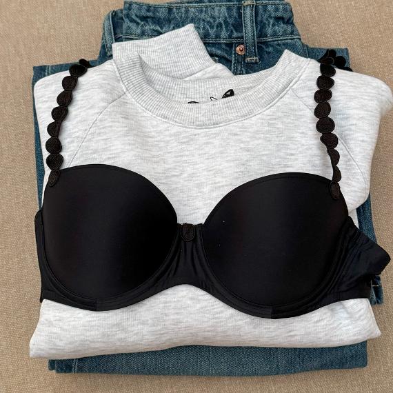 Marie Jo Tom Balcony Bra 0120829 in Charcoal-Bras-Marie Jo-Charcoal-32-C-Anna Bella Fine Lingerie, Reveal Your Most Gorgeous Self!