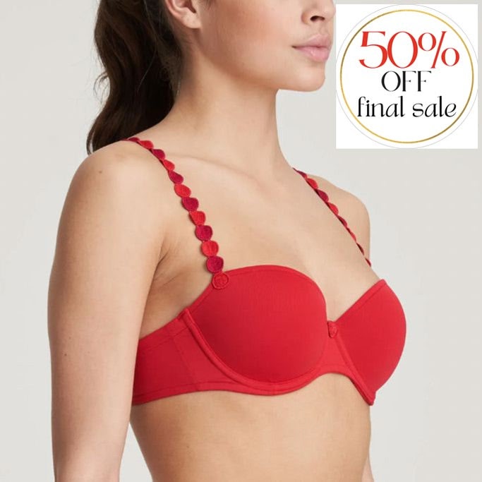Marie Jo Tom Balcony Bra in Scarlet 0120829-Bras-Marie Jo-Scarlet-30-B-Anna Bella Fine Lingerie, Reveal Your Most Gorgeous Self!