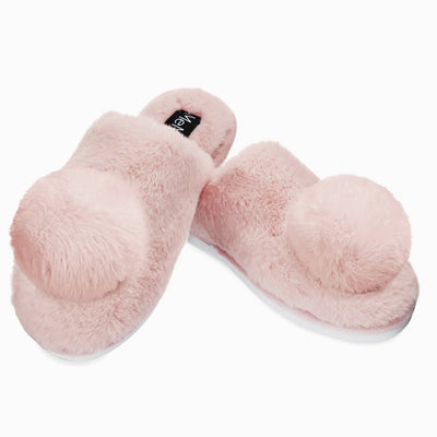 MeMoi Gloria Plush Slippers in Dusty Pink MZP07112-Anna Bella Fine Lingerie-Dusty Pink-Small-