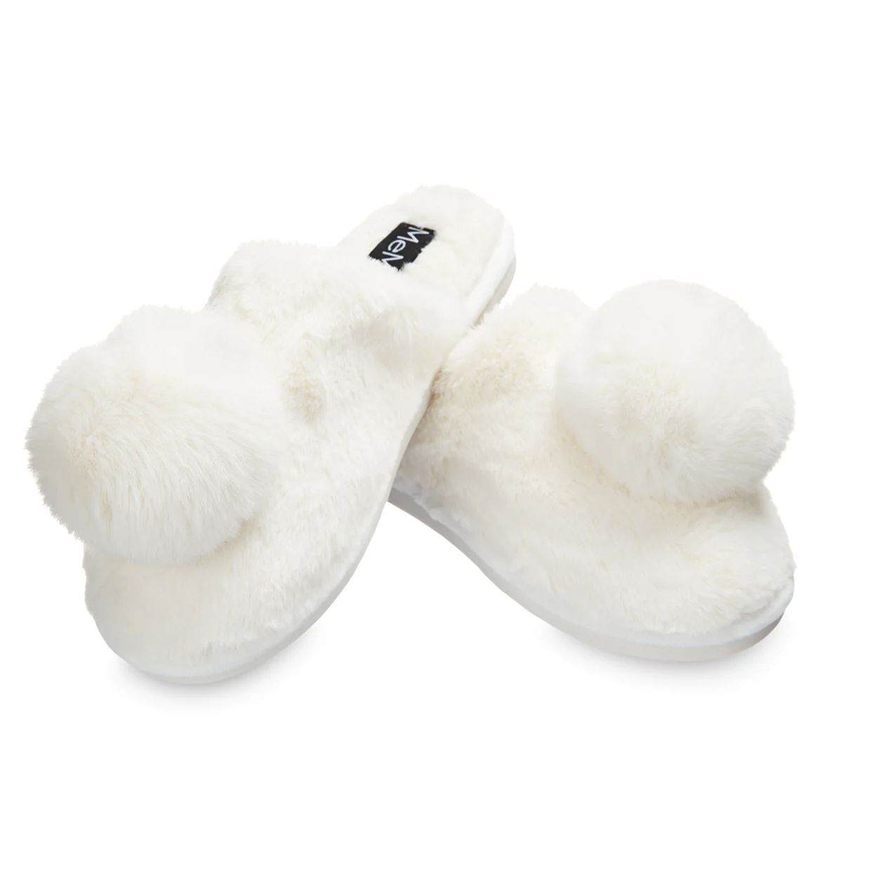 MeMoi Gloria Plush Slippers in Ivory MZP07112-Anna Bella Fine Lingerie-Ivory-Small-