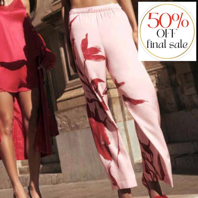 Mey Iced Winter Floral Camisole &amp; Long Pant 1210092 in Bonbon Pink-Loungewear-Mey-Bonbon Pink-Small-Anna Bella Fine Lingerie, Reveal Your Most Gorgeous Self!