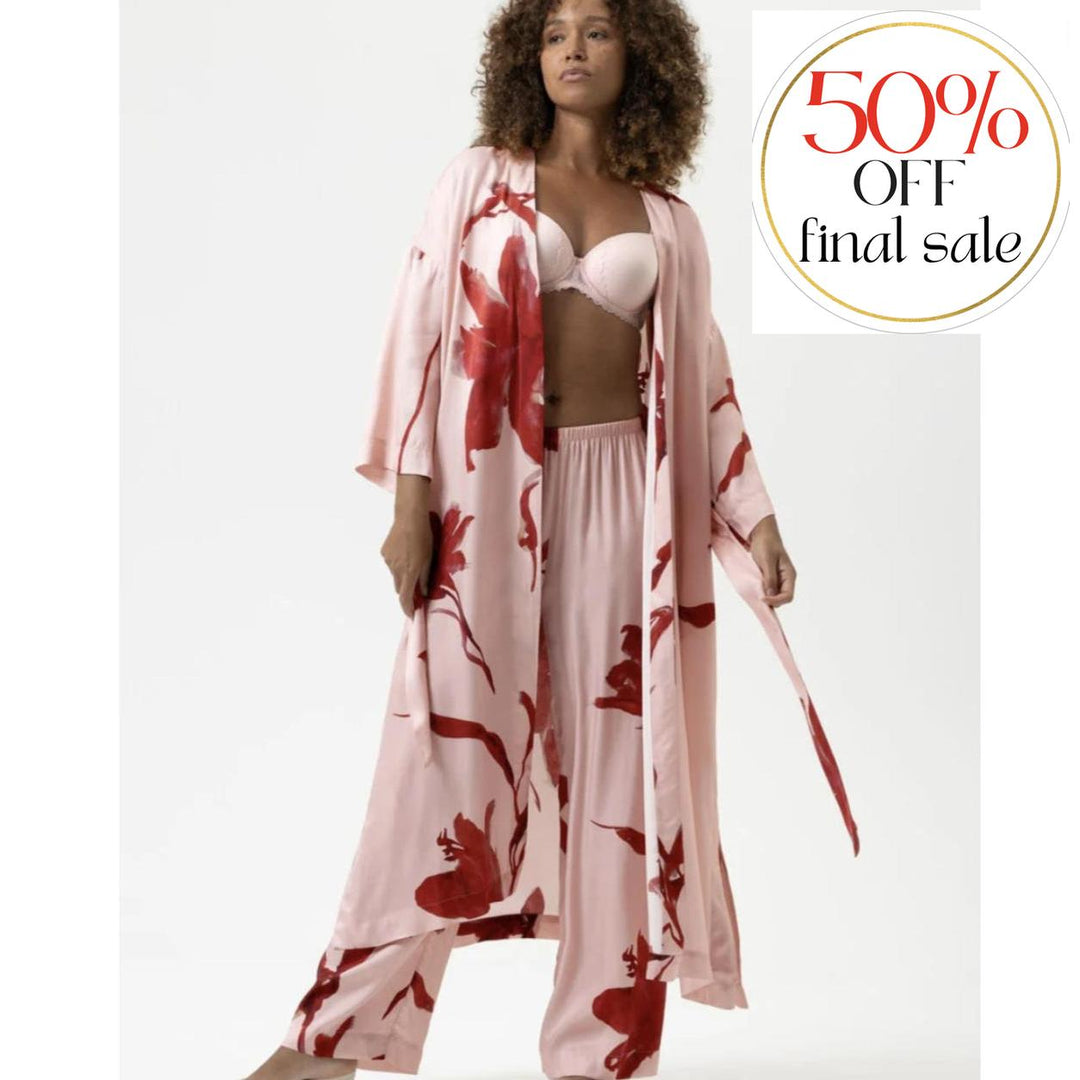 Mey Iced Winter Floral Kimono 1230083 in Bonbon Pink-Robes-Mey-Bonbon Pink-Small-Anna Bella Fine Lingerie, Reveal Your Most Gorgeous Self!