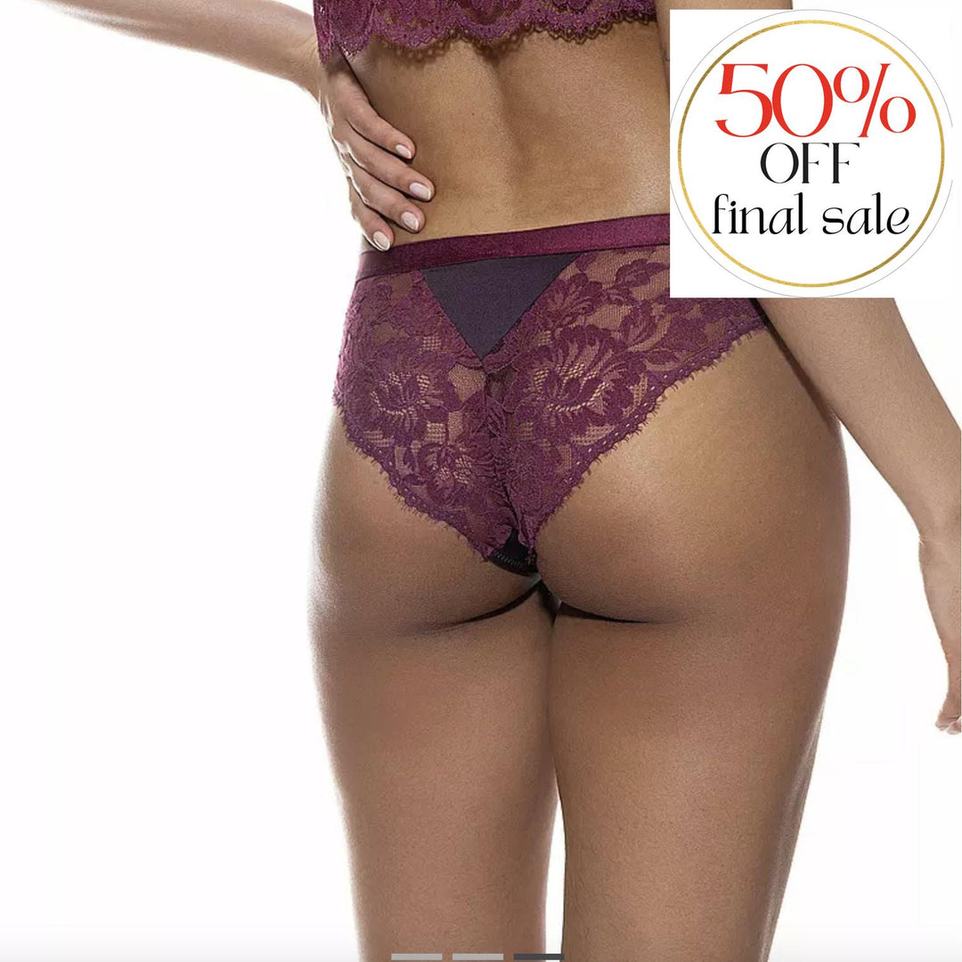 Mey Poetry Vogue Tanga 1120024-Panties-Mey-Barbados Cherry-Small-Anna Bella Fine Lingerie, Reveal Your Most Gorgeous Self!