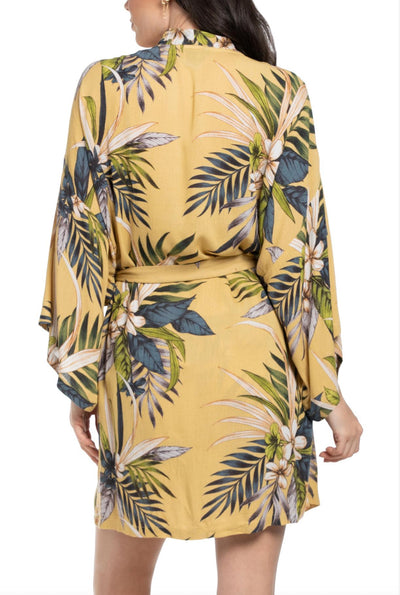 Midnight Bakery Aloha Print Wrapper AHA130-Anna Bella Fine Lingerie-Tropic Belle Yellow-XSmall/Small-