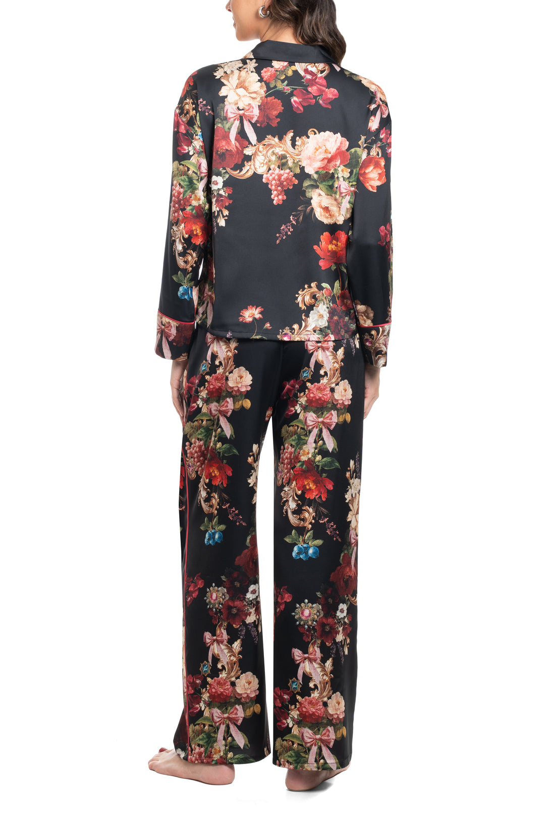 Midnight Bakery Black Floral Pajamas RSW245