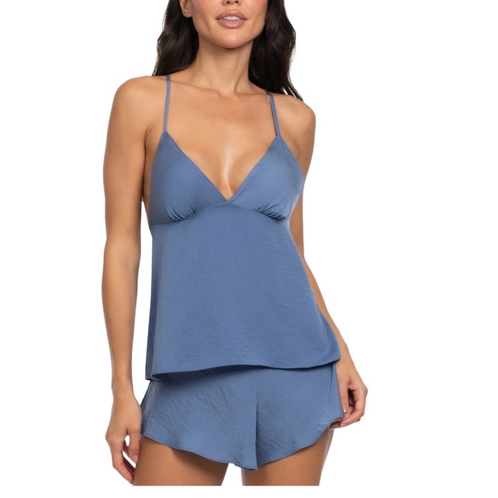 Midnight Bakery Dove Cami Tap Set in Denim DVE040-Sleepwear-Midnight Bakery-Denim-XSmall-Anna Bella Fine Lingerie, Reveal Your Most Gorgeous Self!