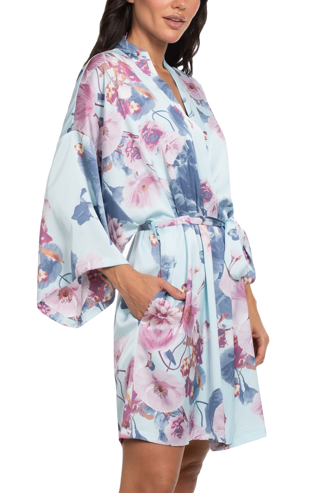 Midnight Bakery Dove Print Wrapper DVE130-Robes-Midnight Bakery-Flowery Secret-XSmall/Small-Anna Bella Fine Lingerie, Reveal Your Most Gorgeous Self!