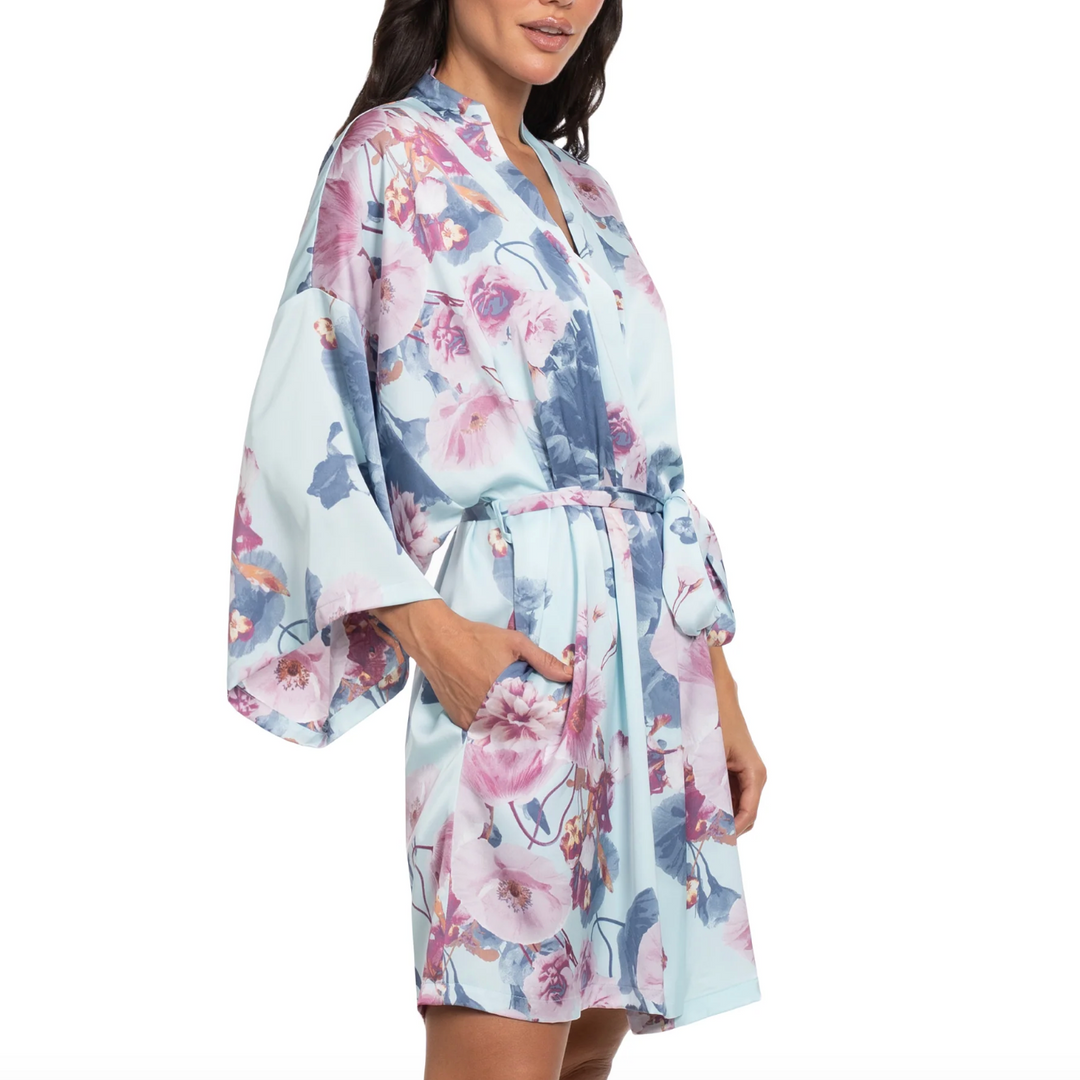 Midnight Bakery Dove Print Wrapper DVE130-Robes-Midnight Bakery-Flowery Secret-XSmall/Small-Anna Bella Fine Lingerie, Reveal Your Most Gorgeous Self!