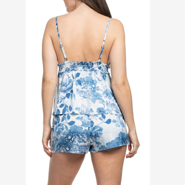 Midnight Bakery Edison Cami Tap Short Set EDS140-Sleepwear-Midnight Bakery-Sail Blue Toile-XSmall-Anna Bella Fine Lingerie, Reveal Your Most Gorgeous Self!