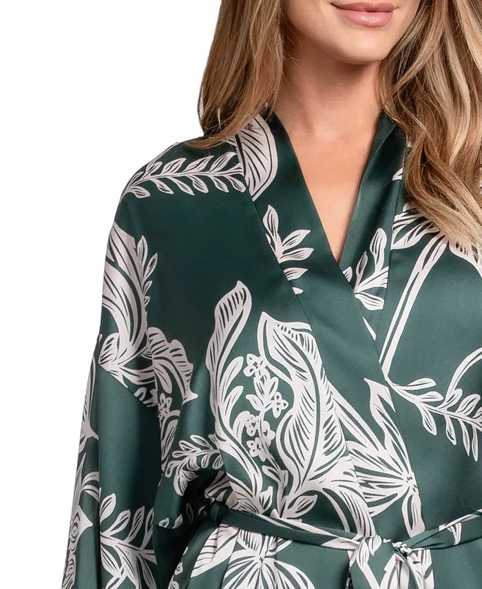 Midnight Bakery Elowyn Print Robe EWY130-Anna Bella Fine Lingerie-Johanna Mono/Teal-XSmall/Small-