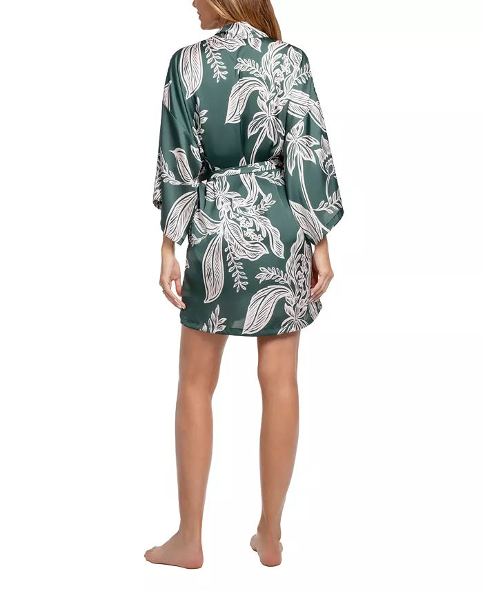 Midnight Bakery Elowyn Print Robe EWY130-Anna Bella Fine Lingerie-Johanna Mono/Teal-XSmall/Small-
