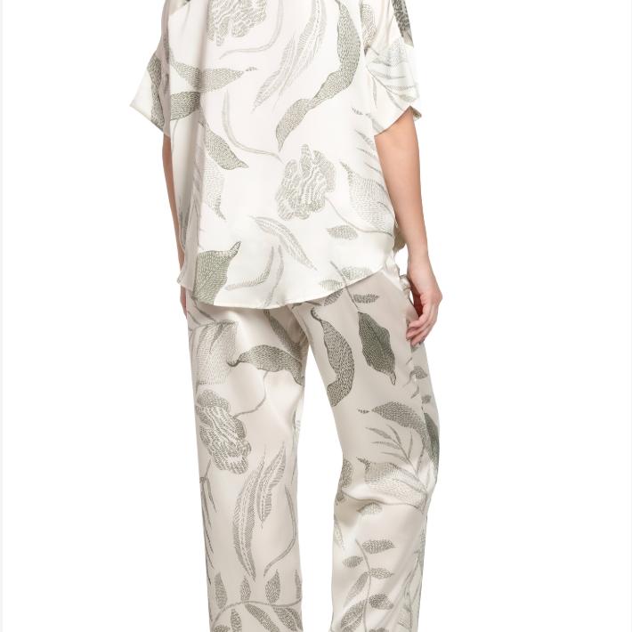 Midnight Bakery Emma PJ Set EAE345 in Seagrass /Cream-Anna Bella Fine Lingerie-Seagrass/Loden-XSmall-