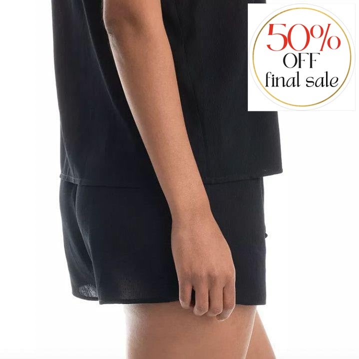 Midnight Bakery Encinitas PJ Short Set in Black ECA040-Loungewear-Midnight Bakery-Black-XSmall-Anna Bella Fine Lingerie, Reveal Your Most Gorgeous Self!