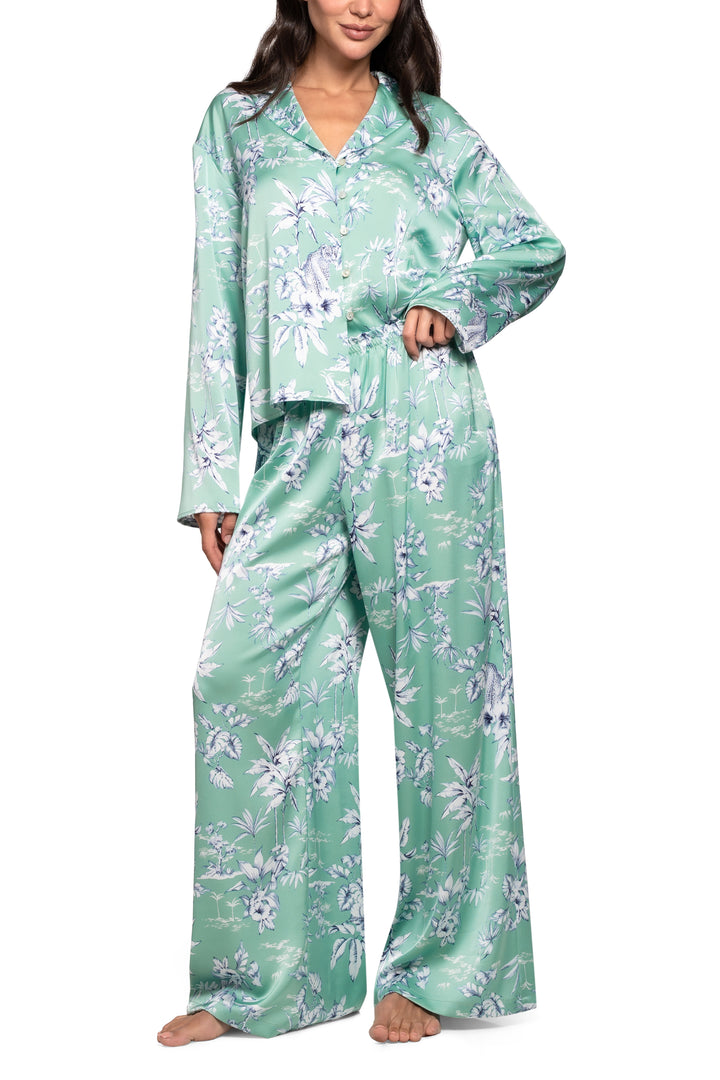 Midnight Bakery Georgia Pajama Set in Rainforest GEG245-Sleepwear-Midnight Bakery-Rainforest-XSmall-Anna Bella Fine Lingerie, Reveal Your Most Gorgeous Self!