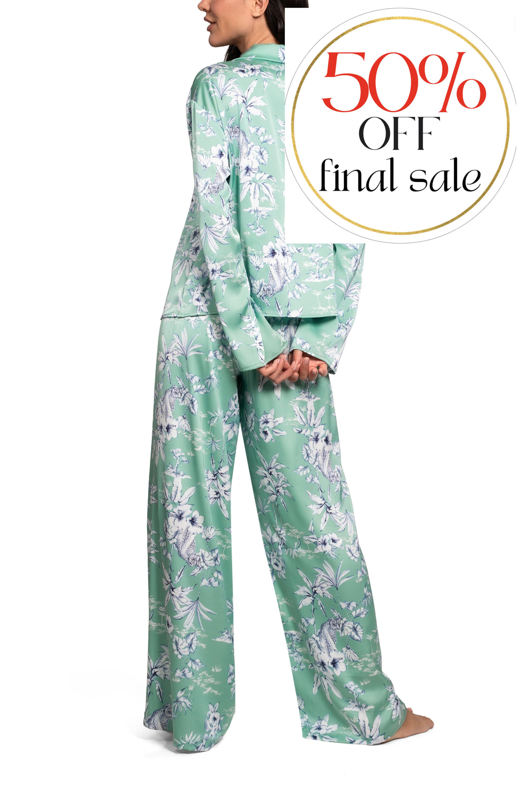 Midnight Bakery Georgia Pajama Set in Rainforest GEG245-Sleepwear-Midnight Bakery-Rainforest-XSmall-Anna Bella Fine Lingerie, Reveal Your Most Gorgeous Self!