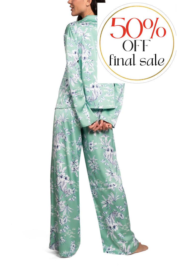 Midnight Bakery Georgia Pajama Set in Rainforest GEG245-Sleepwear-Midnight Bakery-Rainforest-XSmall-Anna Bella Fine Lingerie, Reveal Your Most Gorgeous Self!