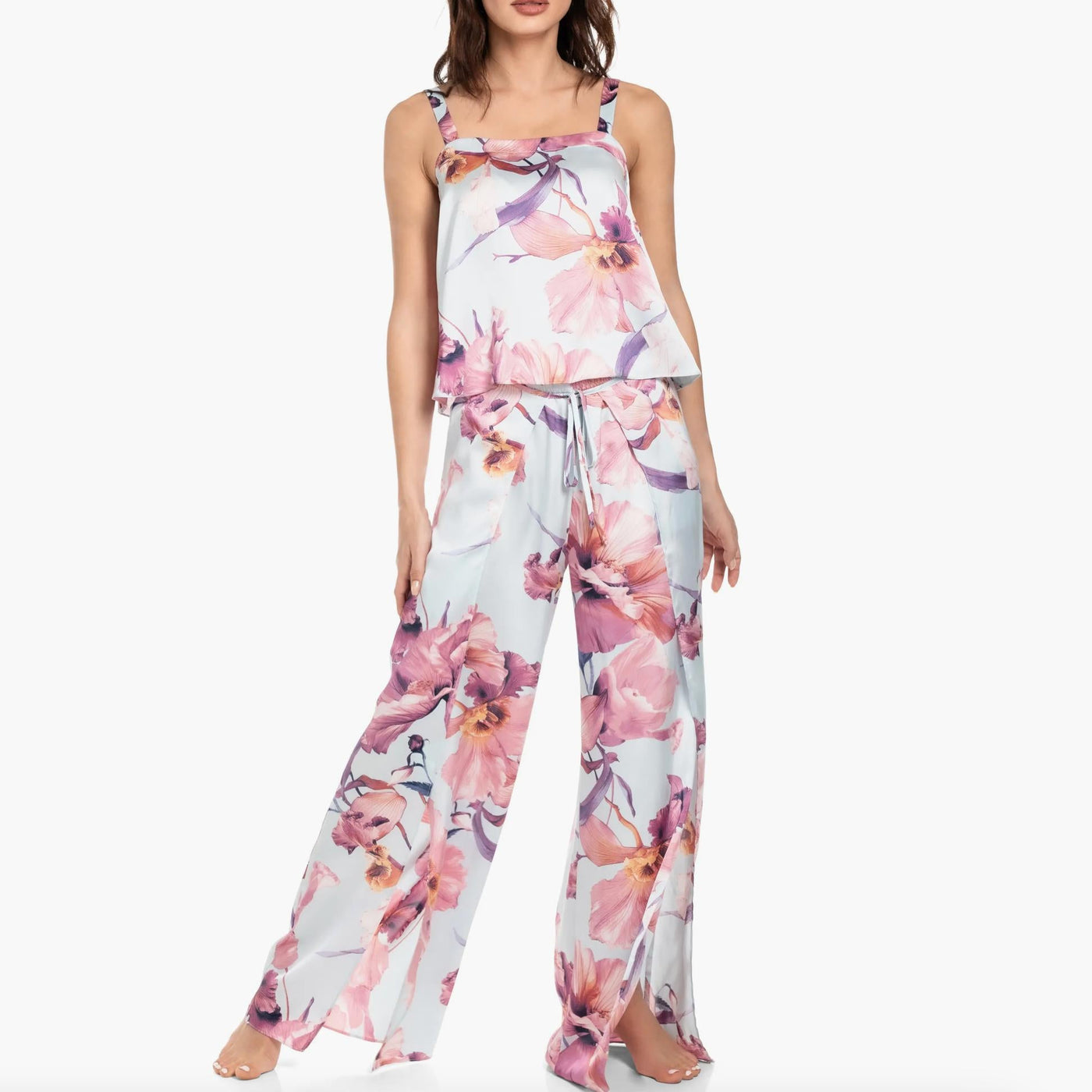 Midnight Bakery Haven Floral Cami Pant Set HVE145 in Floral Orchid-Loungewear-Midnight Bakery-Floral Orchid-XSmall-Anna Bella Fine Lingerie, Reveal Your Most Gorgeous Self!