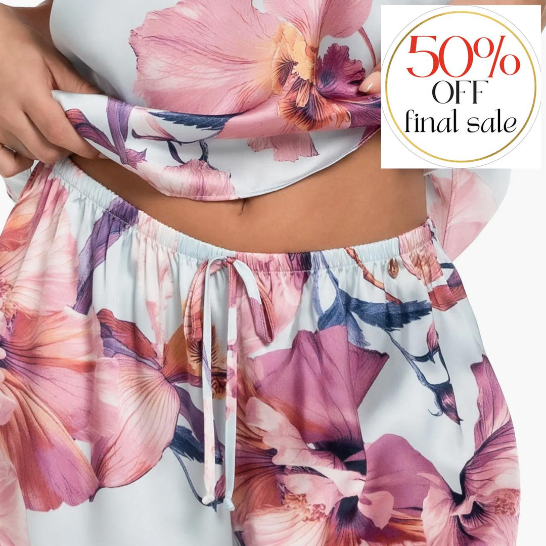 Midnight Bakery Haven Floral Cami Tap Set HVE140 in Lacy Orchid-Loungewear-Midnight Bakery-Lacy Orchid-XSmall-Anna Bella Fine Lingerie, Reveal Your Most Gorgeous Self!