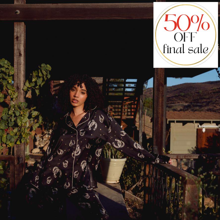 Midnight Bakery Horseshoe Pajamas MIQ245-Anna Bella Fine Lingerie-Horseshoes-XSmall-