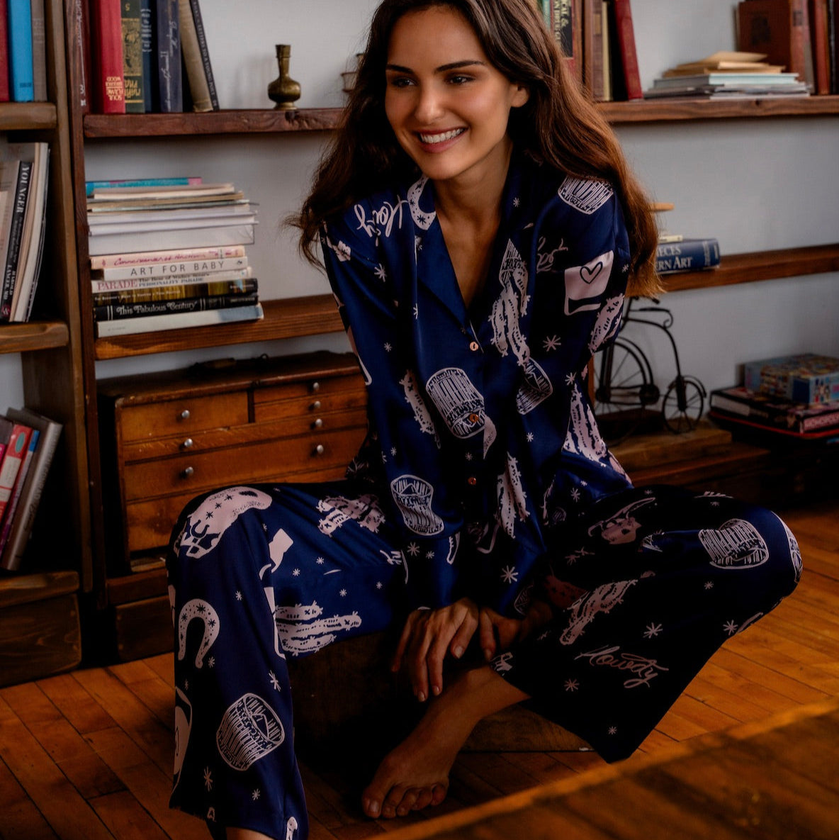 Midnight Bakery Howdy Pajamas SYV245-Loungewear-Midnight Bakery-Howdy-XSmall-Anna Bella Fine Lingerie, Reveal Your Most Gorgeous Self!