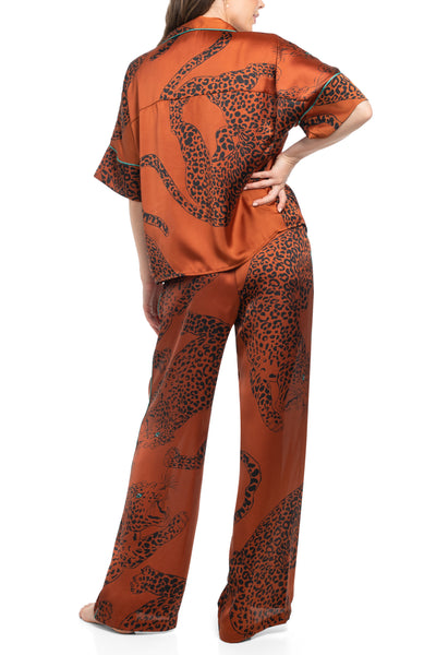 Midnight Bakery Indah Green Eyed Cat PJ Pant Set IDH145-Anna Bella Fine Lingerie-Rust-XSmall-