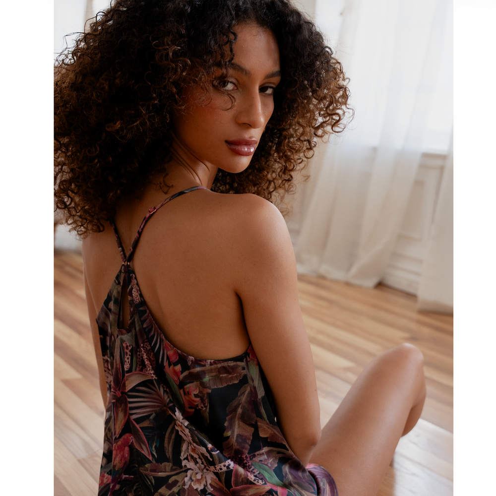 Midnight Bakery Isolde Print Cami Tap Set ISD140 in Sleepless Jungle-Sleepwear-Midnight Bakery-Sleepless Jungle-Small-Anna Bella Fine Lingerie, Reveal Your Most Gorgeous Self!