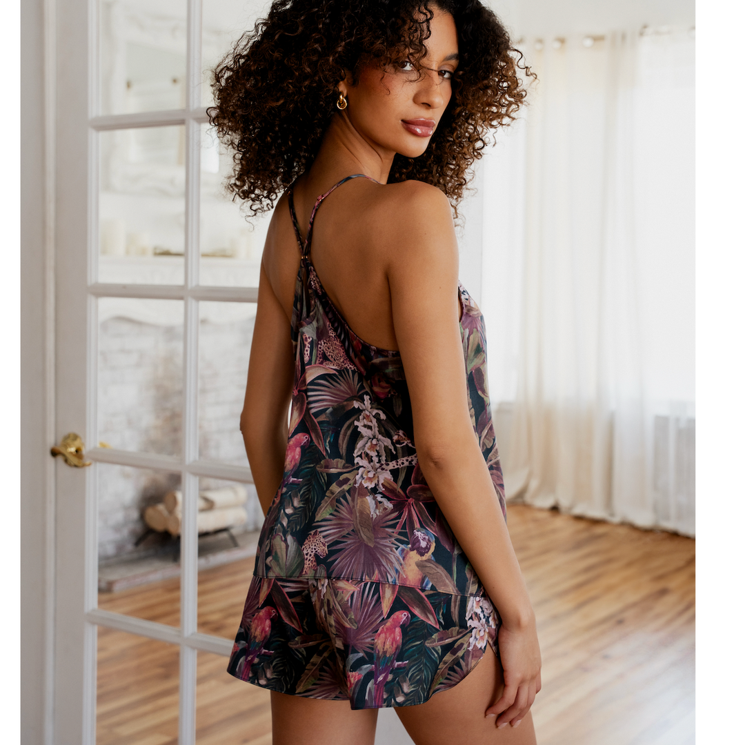 Midnight Bakery Isolde Print Cami Tap Set ISD140 in Sleepless Jungle-Sleepwear-Midnight Bakery-Sleepless Jungle-Small-Anna Bella Fine Lingerie, Reveal Your Most Gorgeous Self!