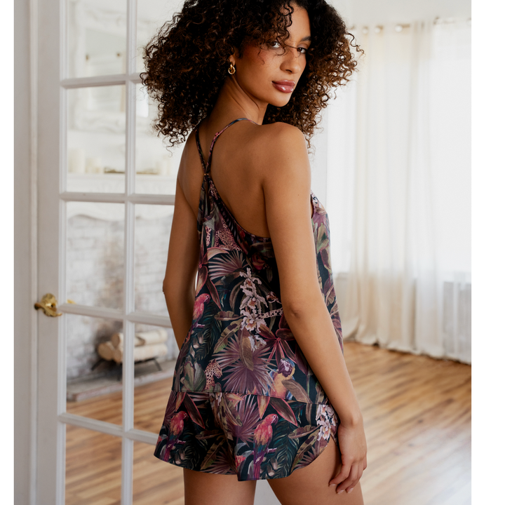 Midnight Bakery Isolde Print Cami Tap Set ISD140 in Sleepless Jungle-Sleepwear-Midnight Bakery-Sleepless Jungle-Small-Anna Bella Fine Lingerie, Reveal Your Most Gorgeous Self!