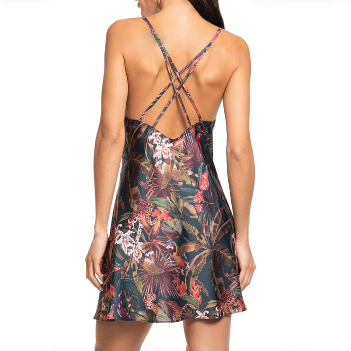 Midnight Bakery Isolde Print Chemise ISD110 in Sleepless Jungle-Sleepwear-Midnight Bakery-Sleepless Jungle-Small-Anna Bella Fine Lingerie, Reveal Your Most Gorgeous Self!