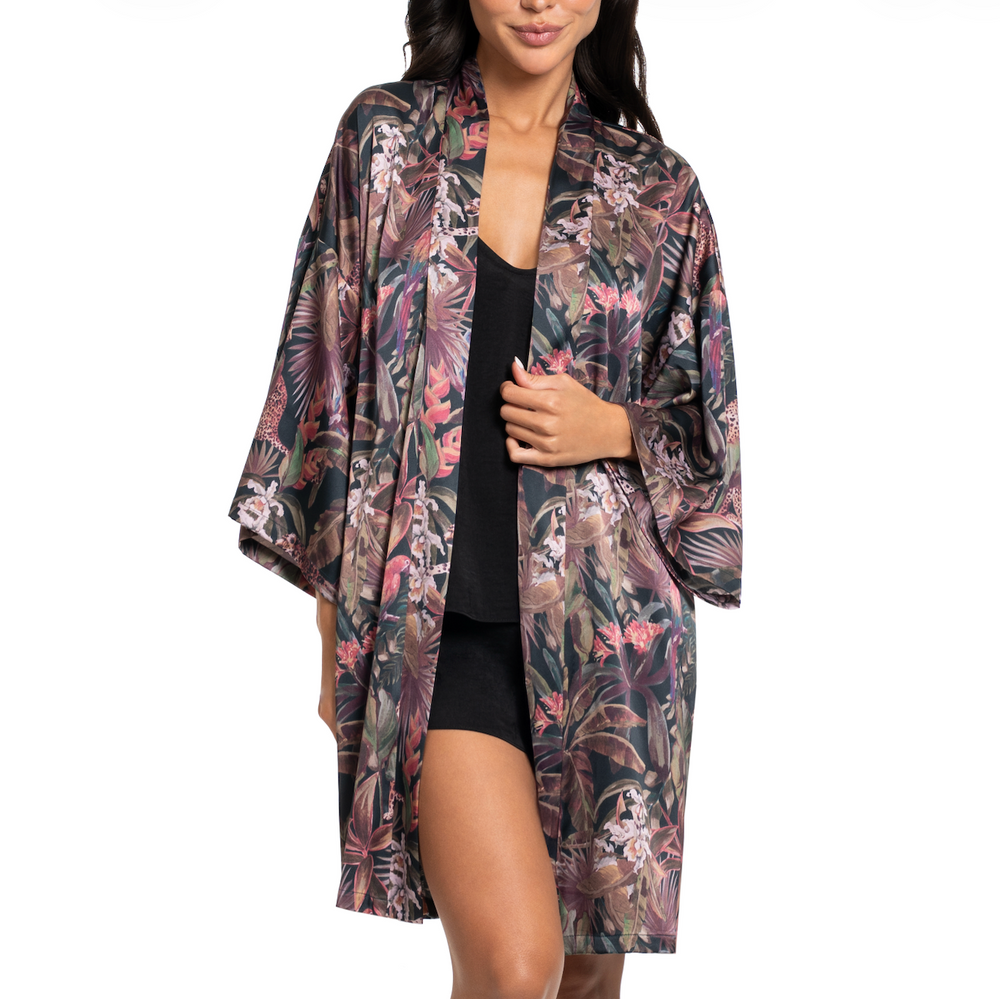 Midnight Bakery Print Wrap ISD130 in Sleepless Jungle-Robes-Midnight Bakery-Sleepless Jungle-XSmall/Small-Anna Bella Fine Lingerie, Reveal Your Most Gorgeous Self!