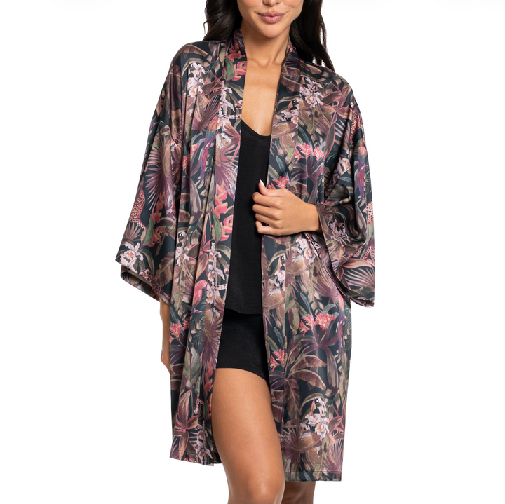 Midnight Bakery Print Wrap ISD130 in Sleepless Jungle-Robes-Midnight Bakery-Sleepless Jungle-XSmall/Small-Anna Bella Fine Lingerie, Reveal Your Most Gorgeous Self!