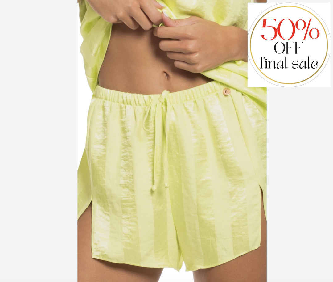 Midnight Bakery Surf Short Set SFR042 in Lime-Sleepwear-Midnight Bakery-Lime-Small-Anna Bella Fine Lingerie, Reveal Your Most Gorgeous Self!