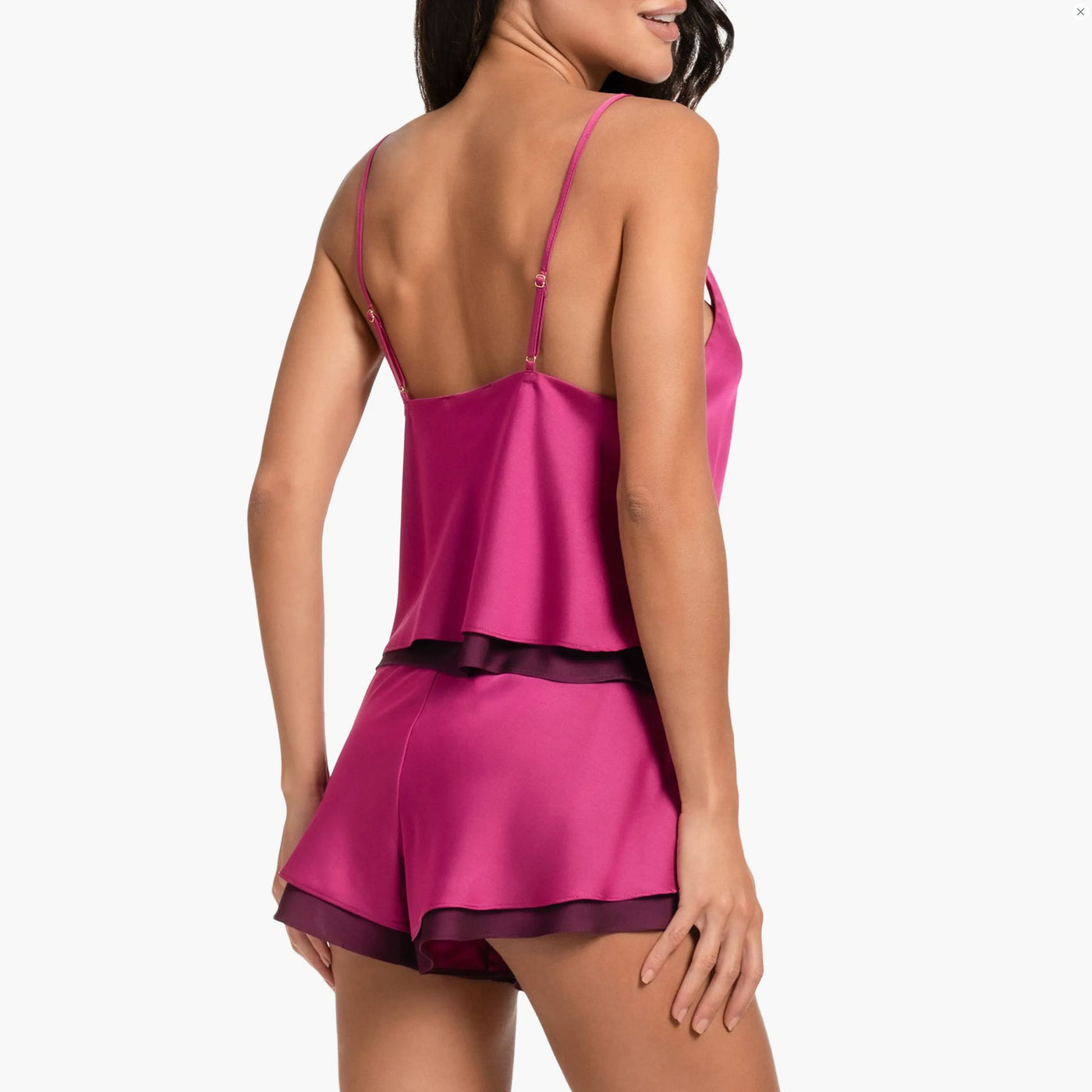 Midnight Bakery Taylor Ruffle Trim Cami Tap Set in Fuchsia TAY040-Anna Bella Fine Lingerie-Fuschia-XSmall-