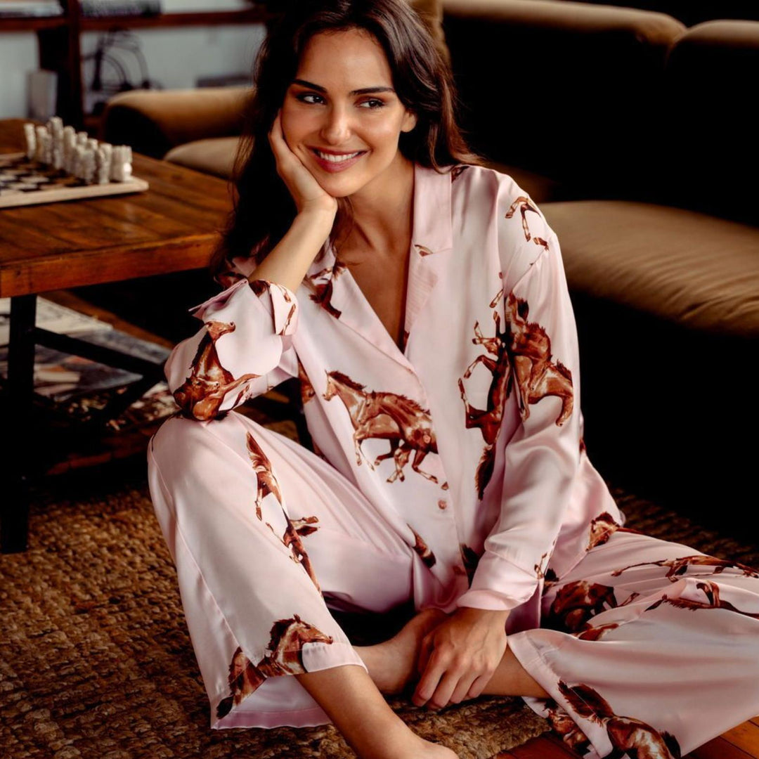 Midnight Bakery Wild Horses Pajamas SYV345-Loungewear-Midnight Bakery-Wild Horses-XSmall-Anna Bella Fine Lingerie, Reveal Your Most Gorgeous Self!