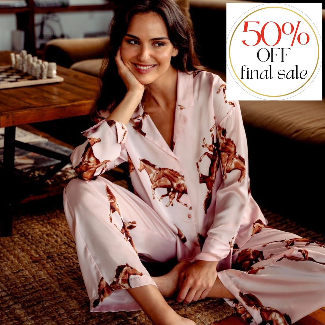 Midnight Bakery Wild Horses Pajamas SYV345-Loungewear-Midnight Bakery-Wild Horses-XSmall-Anna Bella Fine Lingerie, Reveal Your Most Gorgeous Self!