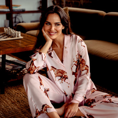 Midnight Bakery Wild Horses Pajamas SYV345-Loungewear-Midnight Bakery-Wild Horses-XSmall-Anna Bella Fine Lingerie, Reveal Your Most Gorgeous Self!