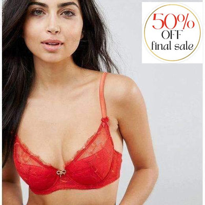 Mimi Holliday Hide & Seek Padded Super Plunge Bra AW17-320-Anna Bella Fine Lingerie-Red-32-C