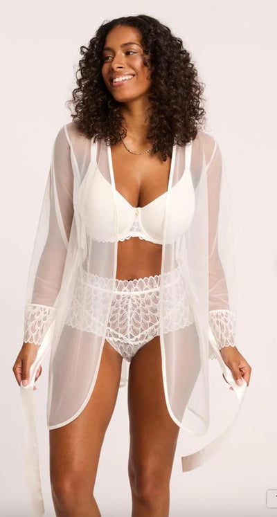 Montelle Lacy Cover Up 9341 in Chantilly-Robes-Montelle-Chantilly-Small/Medium-Anna Bella Fine Lingerie, Reveal Your Most Gorgeous Self!